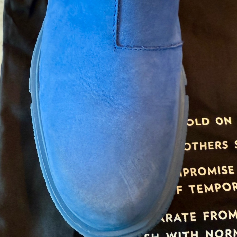 John Fluevog Piccolomini Blue Platform Chelsea Boots - Picture 8 of 12